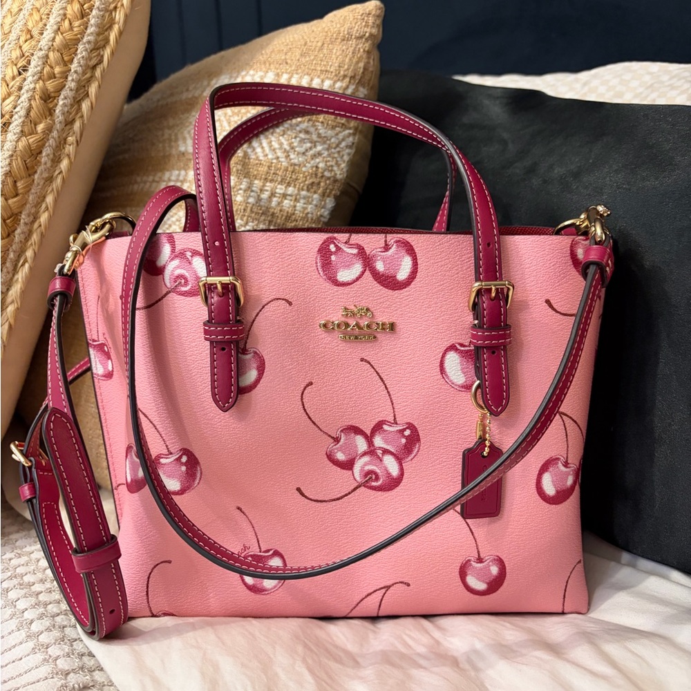 RARE Coach Pink Cherry Print Bag